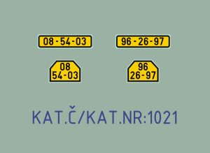 Licence plates for trucks, military, Czechoslovakia (1960-1986) 1:87