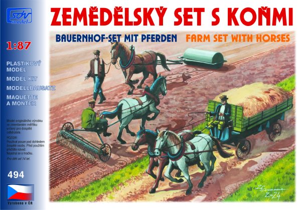 Farm set with horses 1:87